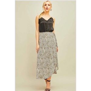 Leopard Print Wrap Skirt